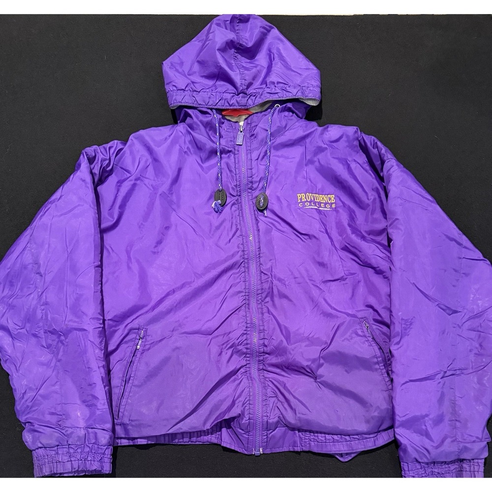Providence Gear For Sports College Purple Hooded Windbreaker Mens Large